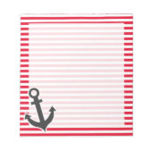 Nautische verankering; rode cadmiumstrepen; gestri notitieblok (Voorkant)