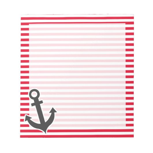 Nautische verankering; rode cadmiumstrepen; gestri notitieblok (Voorkant)