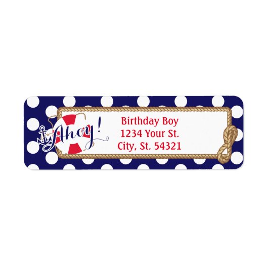 Nautische Verjaardag Adresetiketten Etiket (Voorkant)