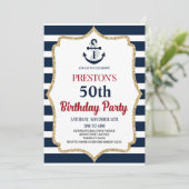 Nautische Verjaardag Uitnodiging Uitnodiging Uitno (Staand voorkant)