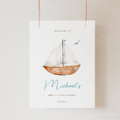 Nautische Verjaardag Welkom Teken Foto Afdruk