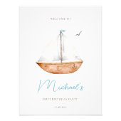 Nautische Verjaardag Welkom Teken Foto Afdruk (Voorkant)