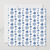 Nautische Verjaardagsfeestje Blauw en Wit Anker Kaart (Voorkant)