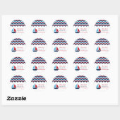 Nautische Verjaardagsjongen Cupcake Topper/Sticker Ronde Sticker (Vel)
