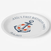 Nautische Verjaardagspartij Papier Bord Ontwerp (Gekanteld)