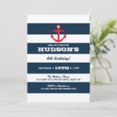 Nautische verjaardagsuitnodiging - Anker Kaart (Staand voorkant)