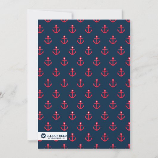 Nautische verjaardagsuitnodiging - Anker Kaart (Achterkant)