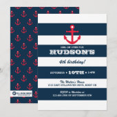 Nautische verjaardagsuitnodiging - Anker Kaart (Voorkant / Achterkant)