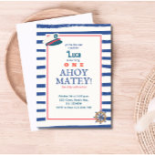 Nautische verjaardagsuitnodiging kaart