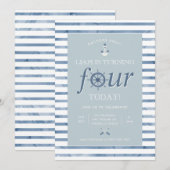 Nautische Vierde Verjaardag uitnodiging (Voorkant / Achterkant)