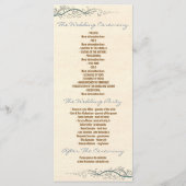 Nautische vintage huwelijksprogramma's programmakaart (Achterkant)