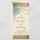 Nautische vintage huwelijksprogramma's programmakaart (Voorkant / Achterkant)