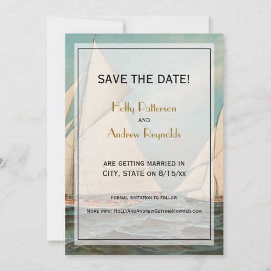 Nautische Vintage Jachten Wedstrijd #1 Reserveer d Kaart (Achterkant)