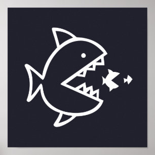 nautische VIS met tanden   Poster