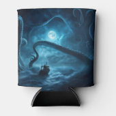 Nautische Vissende boot en reuzenoctopus Kraken Blikjeskoeler (Voorkant)