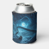 Nautische Vissende boot en reuzenoctopus Kraken Blikjeskoeler (Blikje Achterkant)