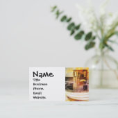 Nautische Vissende boot op strand bij Sunset Ocean Visitekaartje (Staand voorkant)