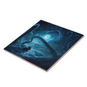 Nautische Vissende bootgigant Octopus Art Tegeltje (Zijkant)