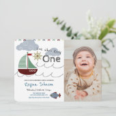 Nautische Vissende partij 1e verjaardag Kaart (Staand voorkant)