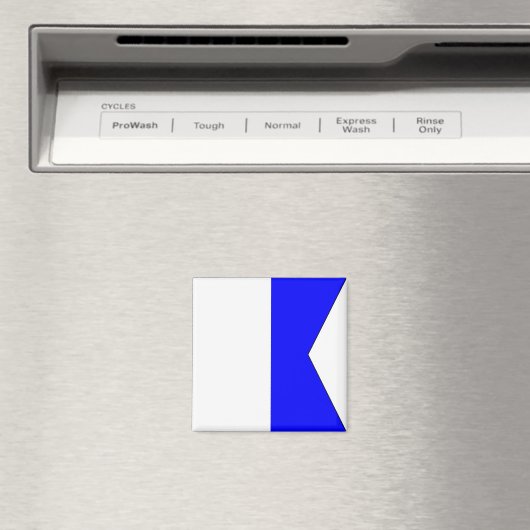 Nautische vlag "A" Alpha magneet (Insitu (Vaatwasser))