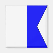 Nautische vlag "A" Alpha magneet (Voorkant)