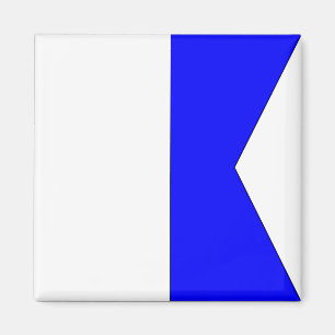 Nautische vlag "A" Alpha magneet