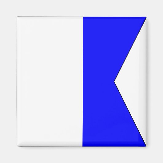 Nautische vlag "A" Alpha magneet (Voorkant)