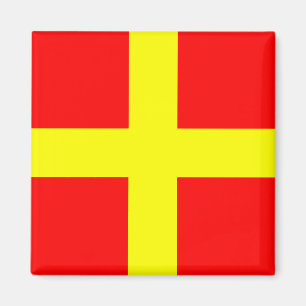 Nautische vlag alfabet teken letter R (Romeo) Magneet