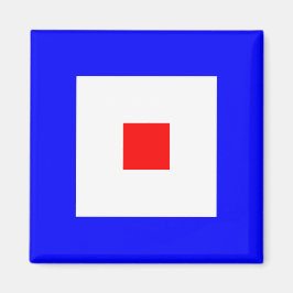 Nautische vlag alfabet teken letter W (whisky) Magneet