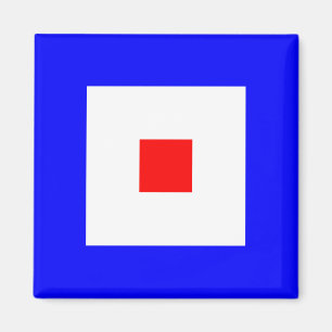 Nautische vlag alfabet teken letter W (whisky) Magneet