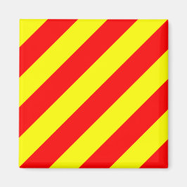 Nautische vlag alfabet teken letter Y (Yankee) Magneet