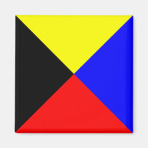 Nautische vlag alfabet teken letter Z (Zulu)