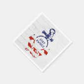 Nautische vlag Anker op witgekalkt hout Servet (Hoek)