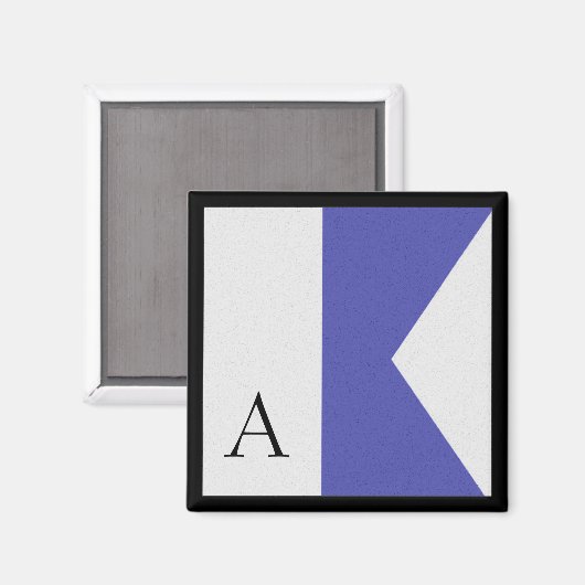 Nautische vlag magneet alfabet letter A (Voorkant / Achterkant)