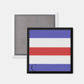 Nautische vlag magneet alfabet letter C (Voorkant / Achterkant)