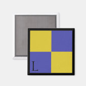 Nautische vlag magneet alfabet letter L (Voorkant / Achterkant)