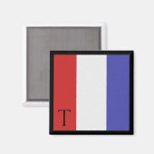 Nautische vlag magneet alfabet letter T (Voorkant / Achterkant)