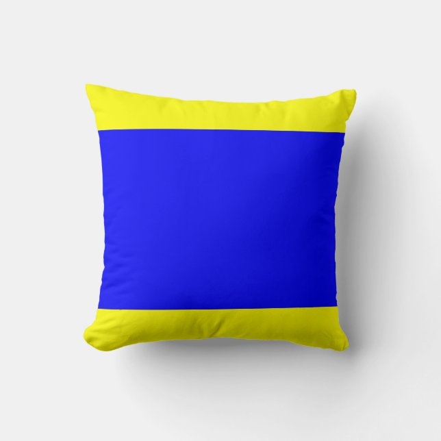 Nautische Vlag Seinletter D (Delta) Kussen (Voorkant)