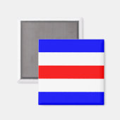Nautische vlag signaal letter C (Charlie) Magneet (Voorkant / Achterkant)