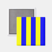 Nautische vlag signaal letter G (Golf) Magneet (Voorkant / Achterkant)