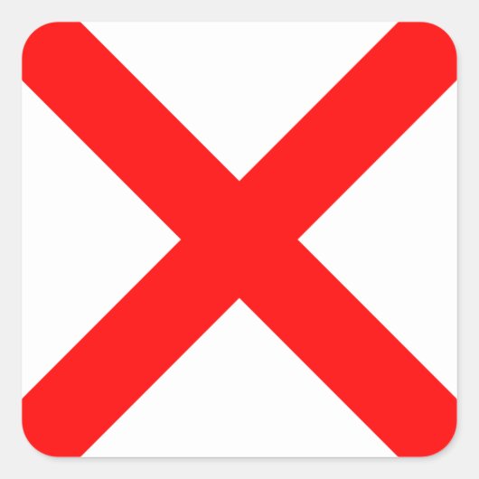 Nautische vlag signaal letter V (Victor) Vierkante Sticker (Voorkant)