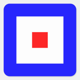 Nautische vlag signaal letter W (whisky) Vierkante Sticker