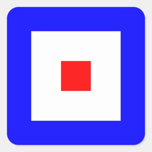 Nautische vlag signaal letter W (whisky) Vierkante Sticker (Voorkant)