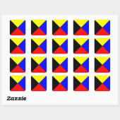 Nautische vlag signaal letter Z (Zulu) Vierkante Sticker (Vel)