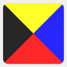 Nautische vlag signaal letter Z (Zulu)