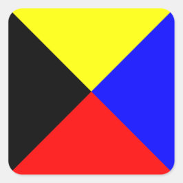 Nautische vlag signaal letter Z (Zulu) Vierkante Sticker