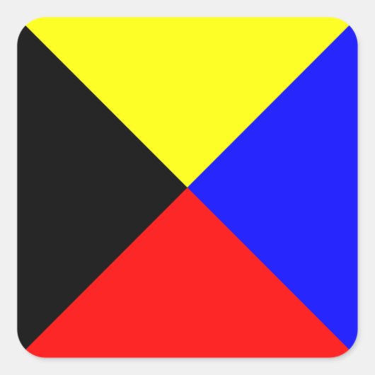 Nautische vlag signaal letter Z (Zulu) Vierkante Sticker (Voorkant)