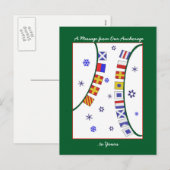 Nautische Vlag Vrolijk Kerstfeest Briefkaart (Voorkant / Achterkant)