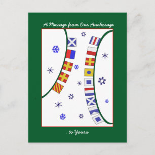 Nautische Vlag Vrolijk Kerstfeest Briefkaart
