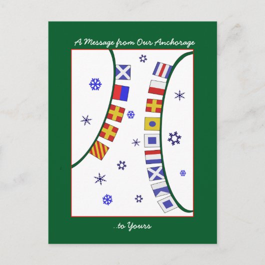 Nautische Vlag Vrolijk Kerstfeest Briefkaart (Voorkant)